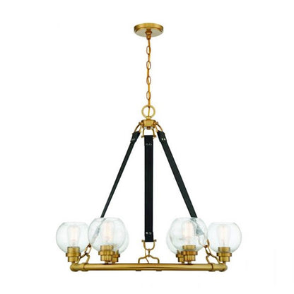 6 Light Chandelier, Antique Nickel