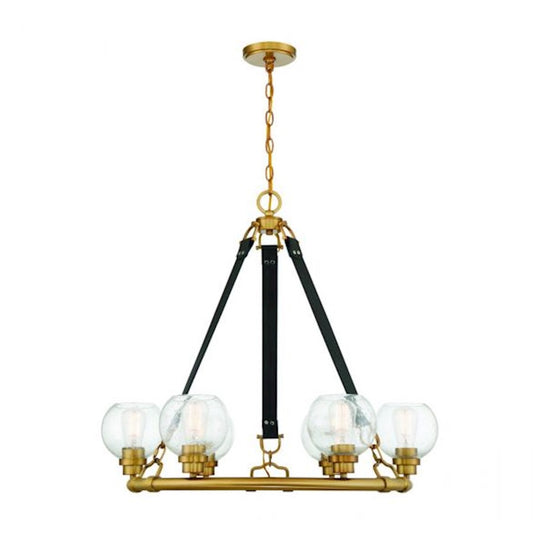 6 Light Chandelier, Antique Nickel