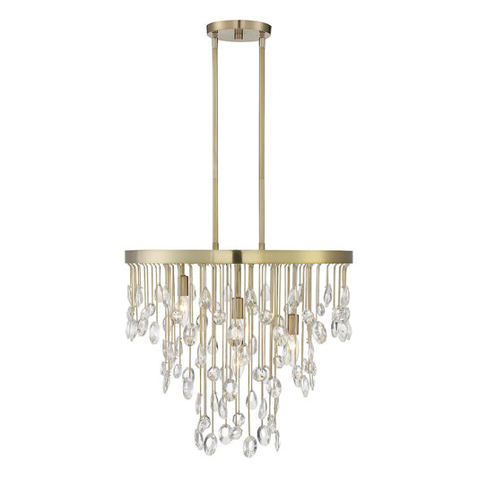 4-Light Chandelier, Noble Brass