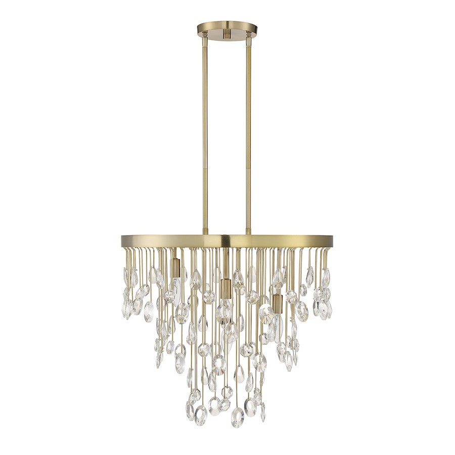 4-Light Chandelier, Noble Brass