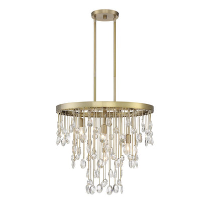 4-Light Chandelier, Noble Brass