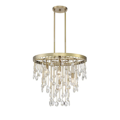 4-Light Chandelier, Noble Brass