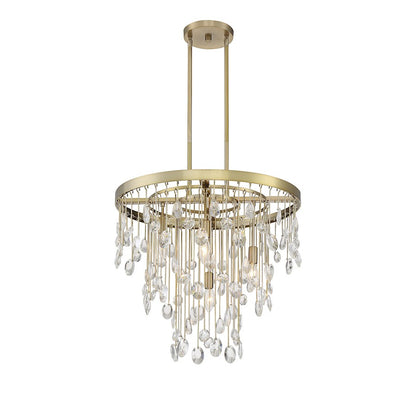 4-Light Chandelier, Noble Brass