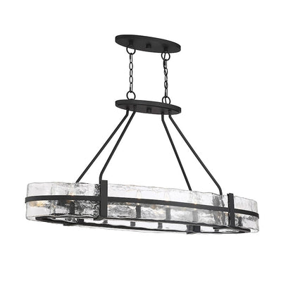 10 Light Oval Chandelier, Matte Black