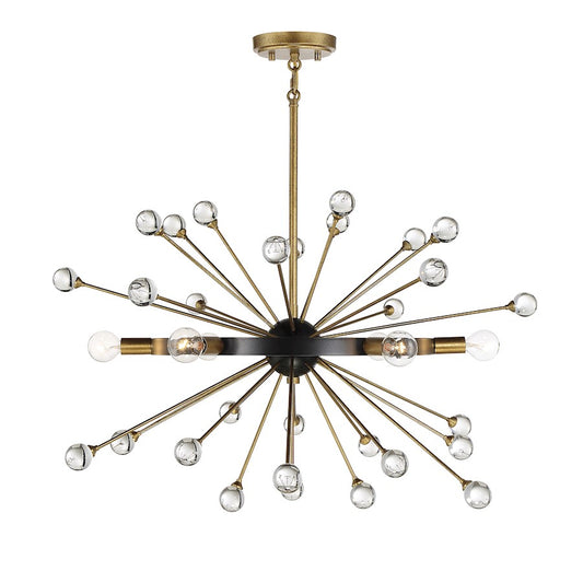 Savoy House Ariel 6-Light Chandelier, Como Black/Gold Accents - 1-1857-6-62