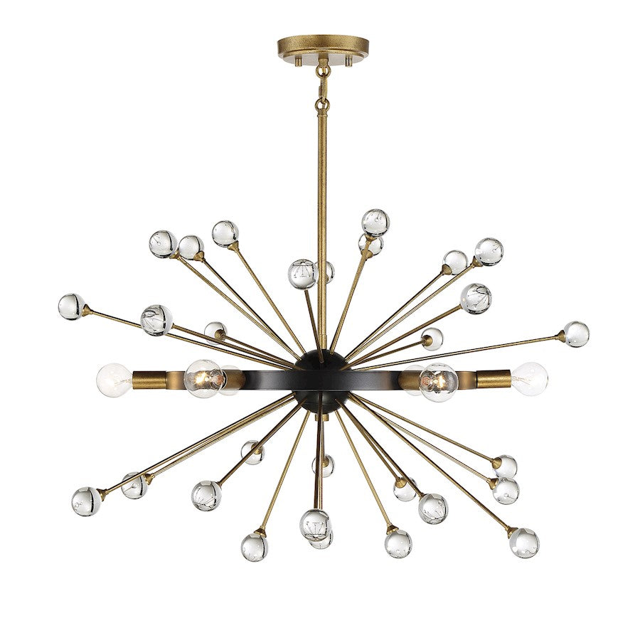 6 Light Chandelier, Como Black