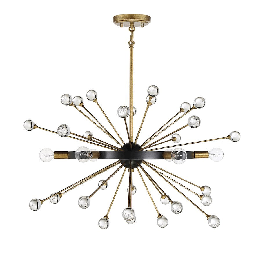 6 Light Chandelier, Como Black