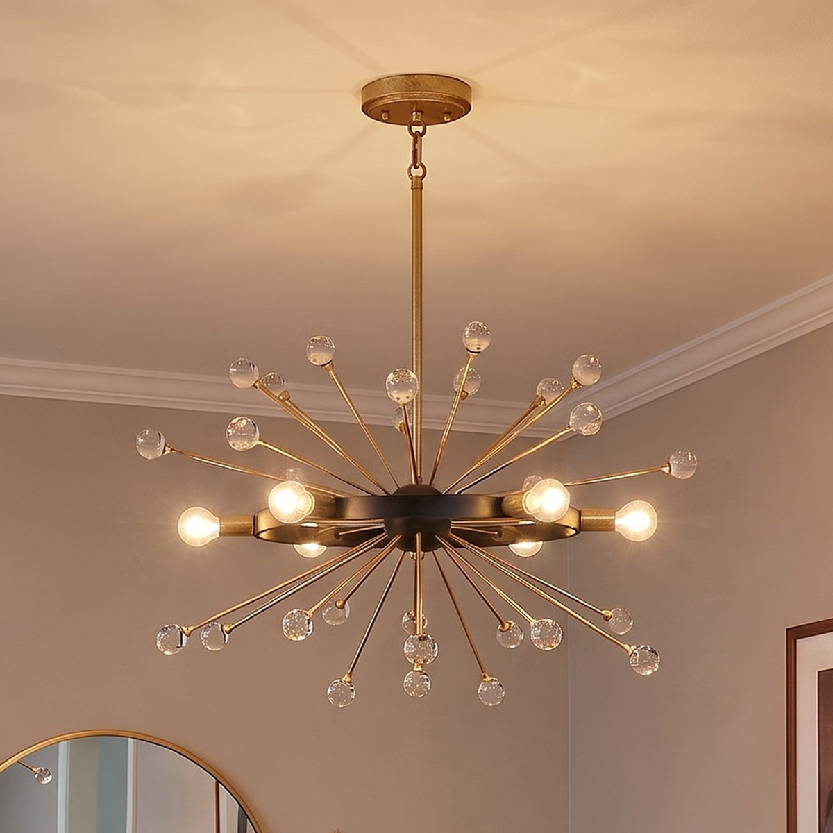 6 Light Chandelier, Como Black