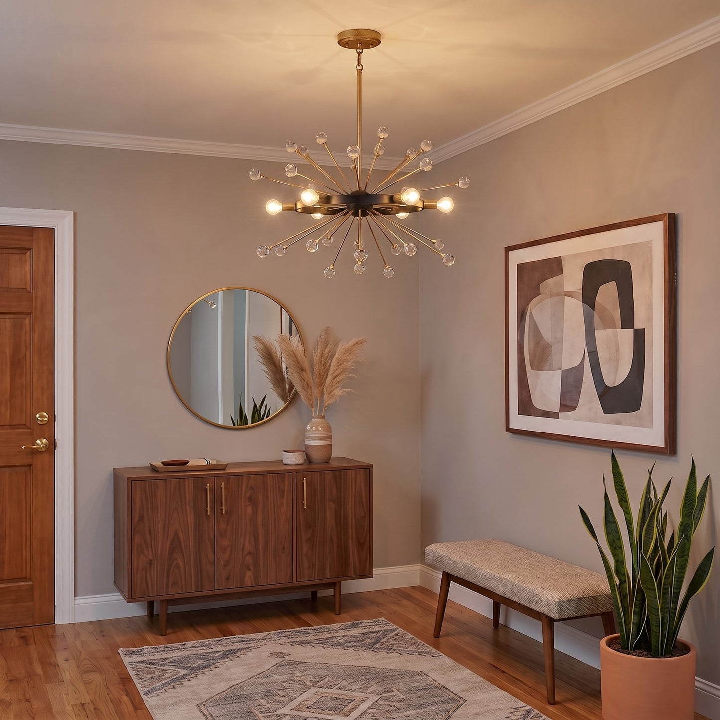 6 Light Chandelier, Como Black
