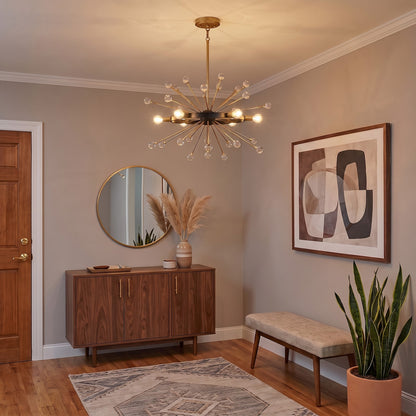 6 Light Chandelier, Como Black