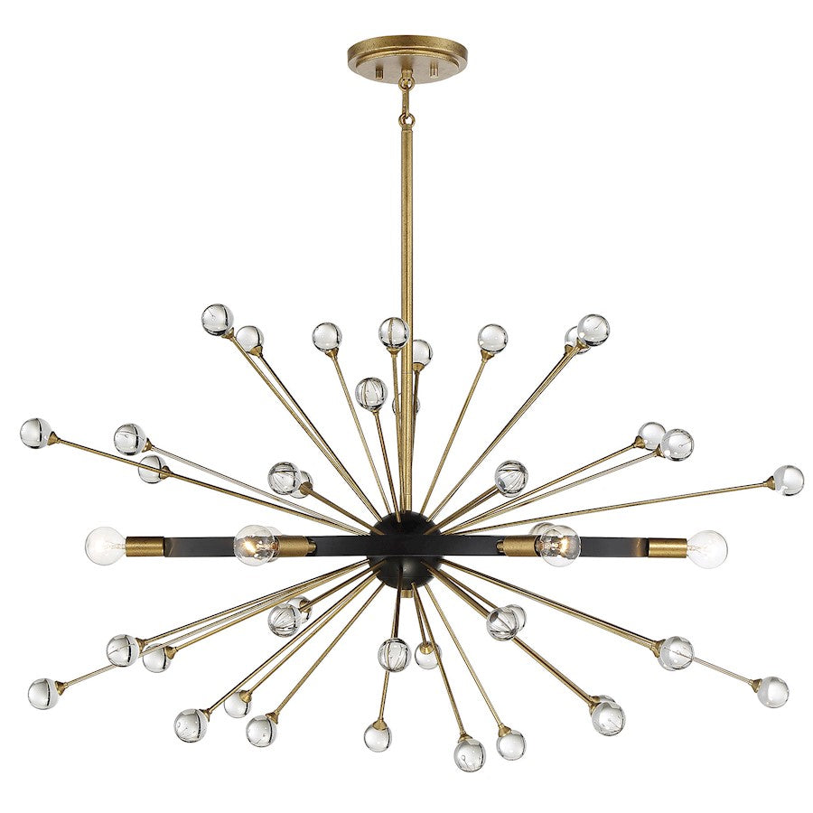 Savoy House Ariel 6-Light Oval Chandelier, Como Black/Gold Accents - 1-1858-6-62