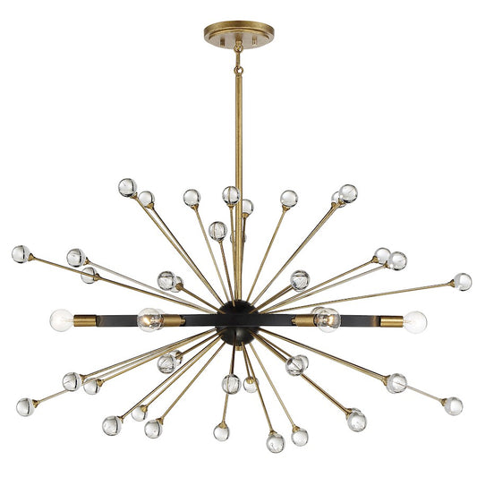 6 Light Oval Chandelier, Como Black