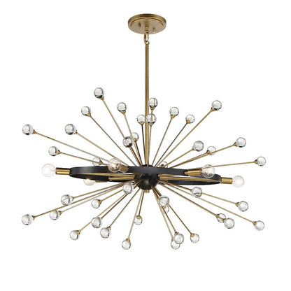 6 Light Oval Chandelier, Como Black