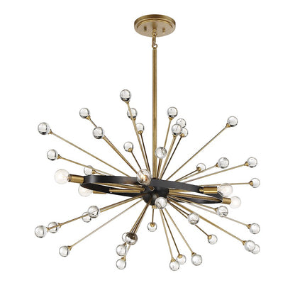 6 Light Oval Chandelier, Como Black