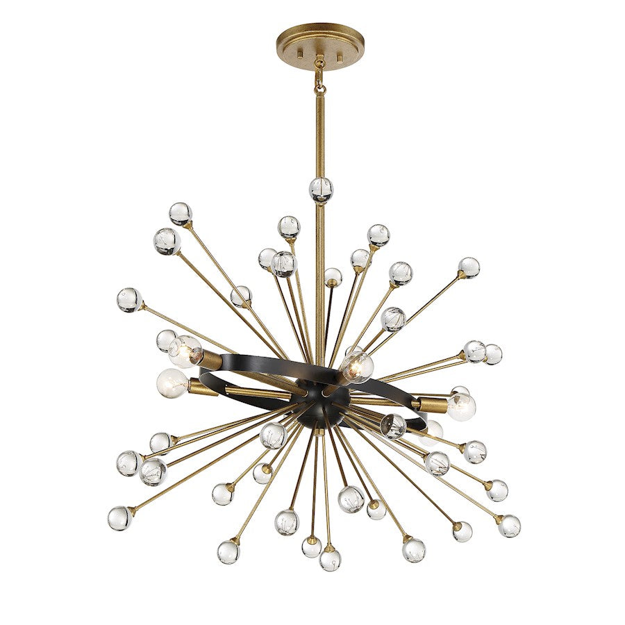 6 Light Oval Chandelier, Como Black