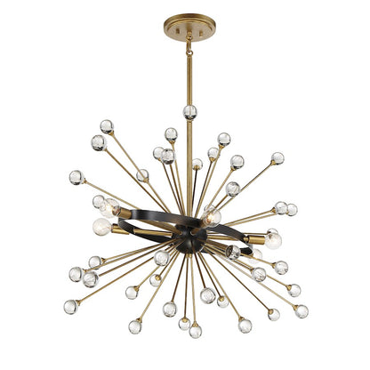 6 Light Oval Chandelier, Como Black