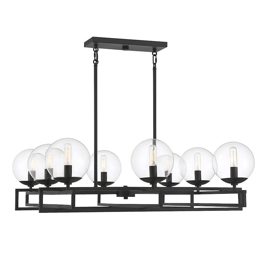 8 Light Chandelier, Matte Black