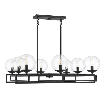 8 Light Chandelier, Matte Black
