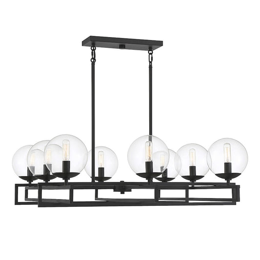8 Light Chandelier, Matte Black