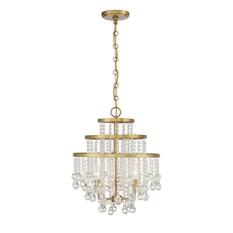 Savoy House Luna 3-Light Mini Chandelier, Warm Brass - 1-1865-3-322