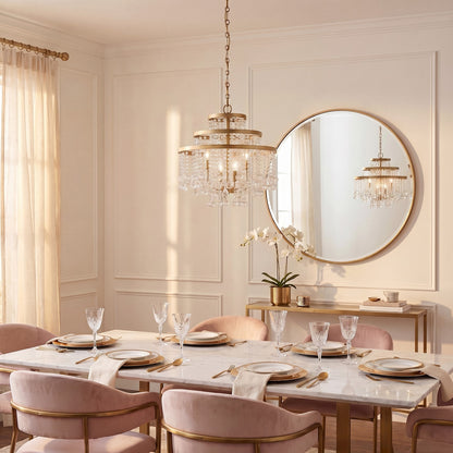 4-Light Chandelier, Warm Brass