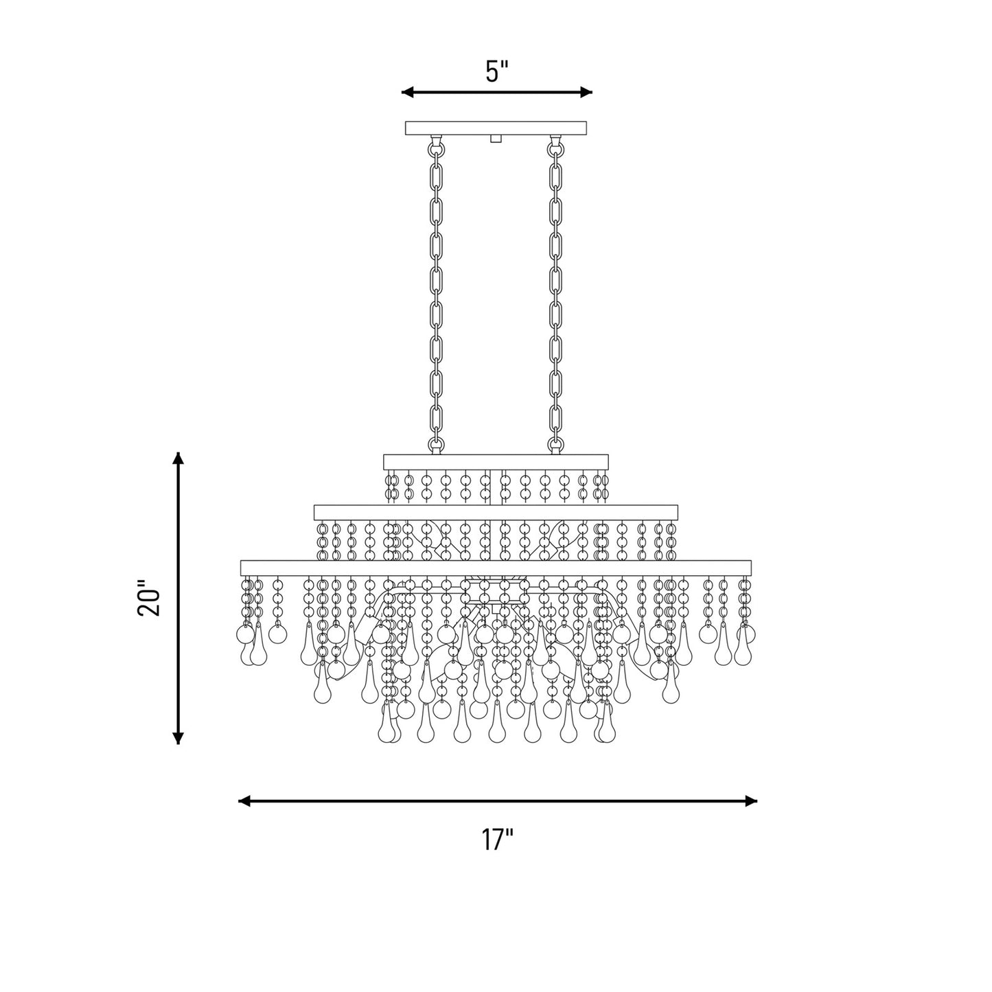 10 Light Oval Chandelier, Warm Brass