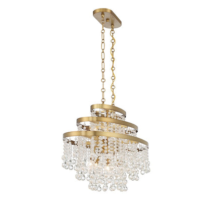 10 Light Oval Chandelier, Warm Brass