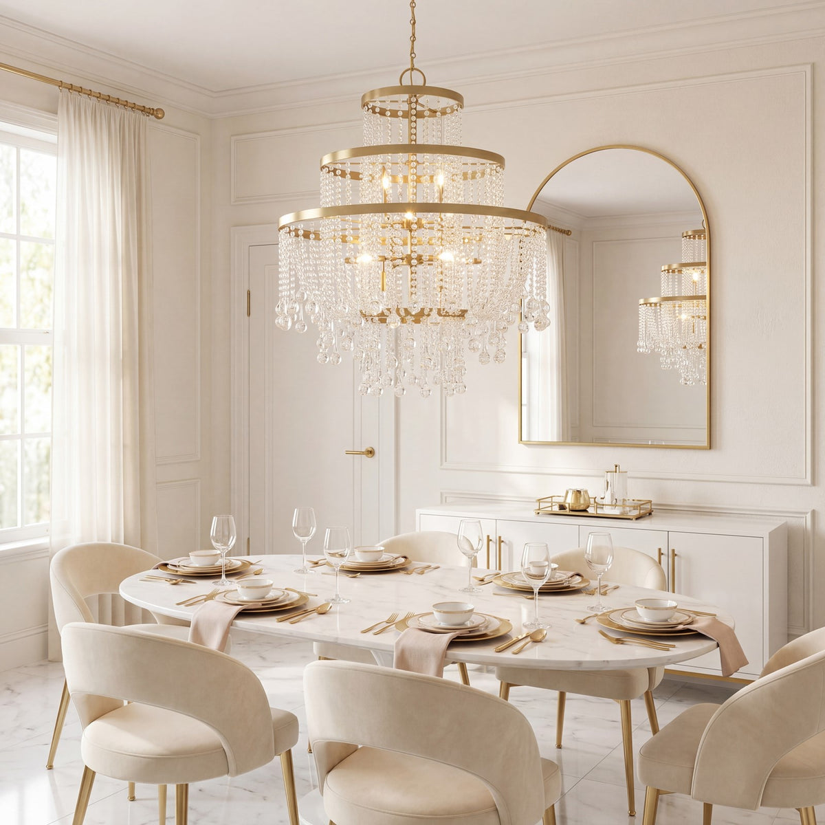 15 Light Chandelier, Matte Black