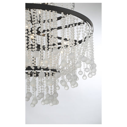 15 Light Chandelier, Matte Black