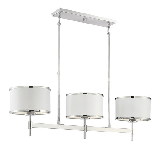 3 Light Linear Chandelier, Black