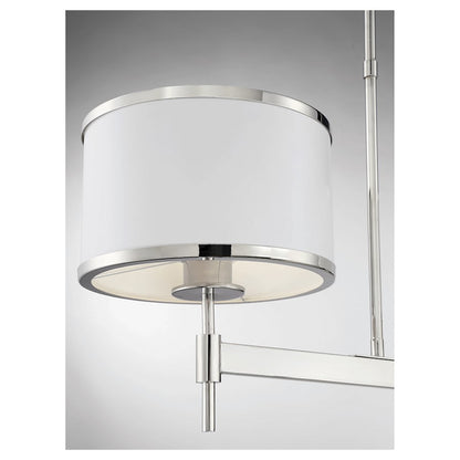 3 Light Linear Chandelier, White