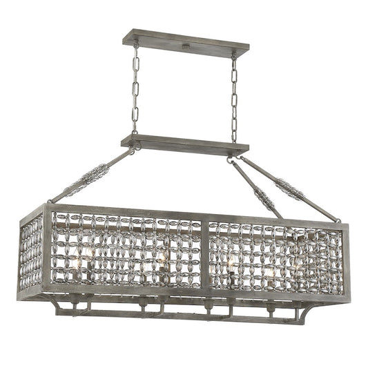 8-Light Linear Chandelier, Aspen