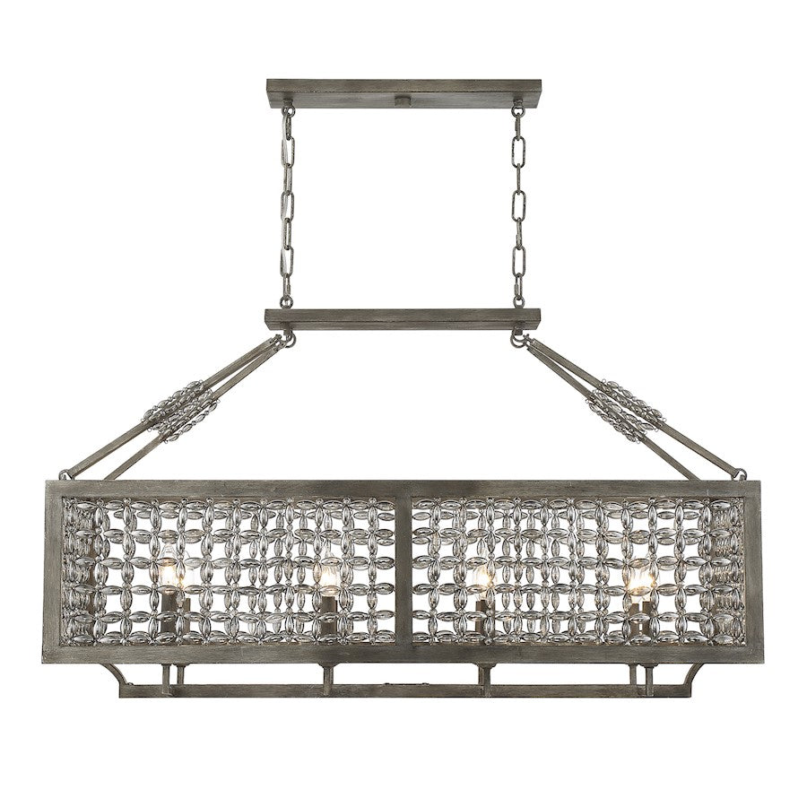 8-Light Linear Chandelier, Aspen