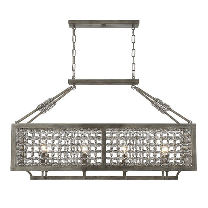 8-Light Linear Chandelier, Aspen