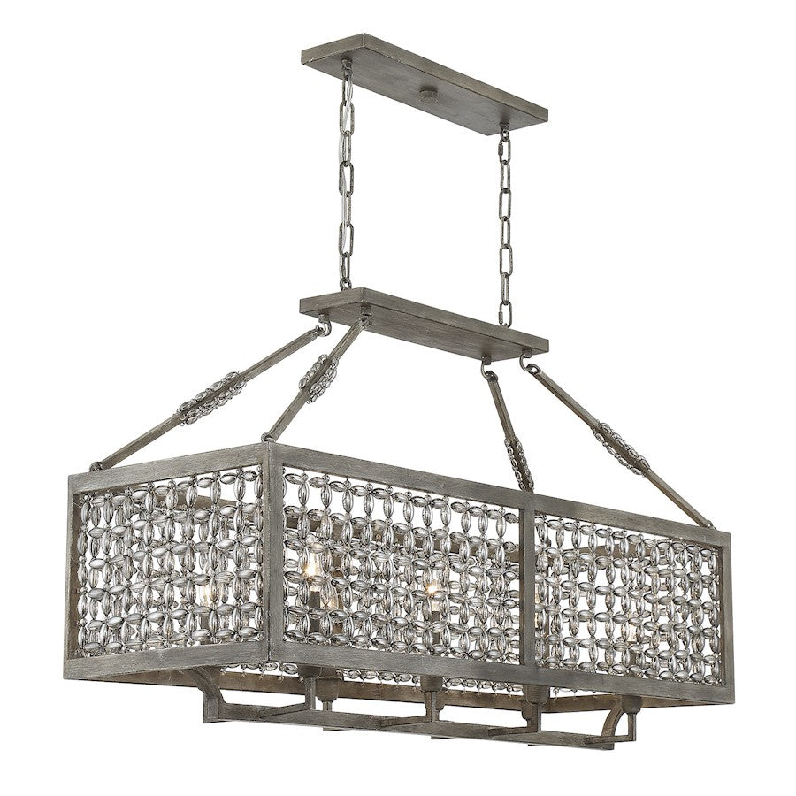 8-Light Linear Chandelier, Aspen