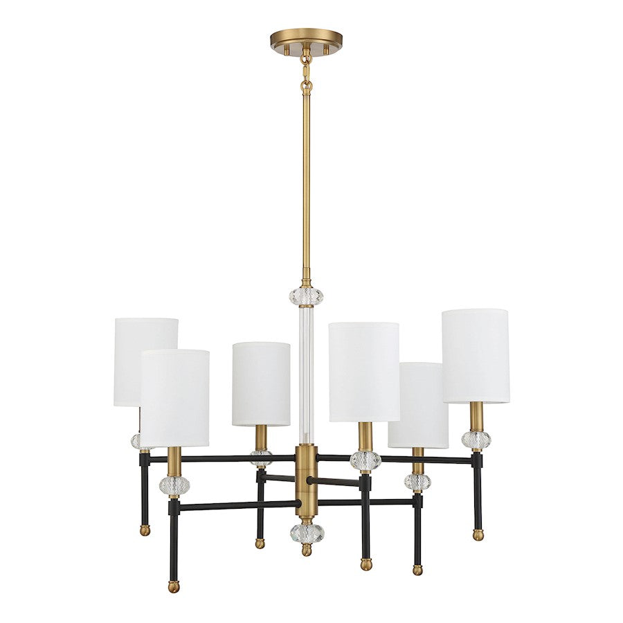 6 Light 20" Chandelier, Black