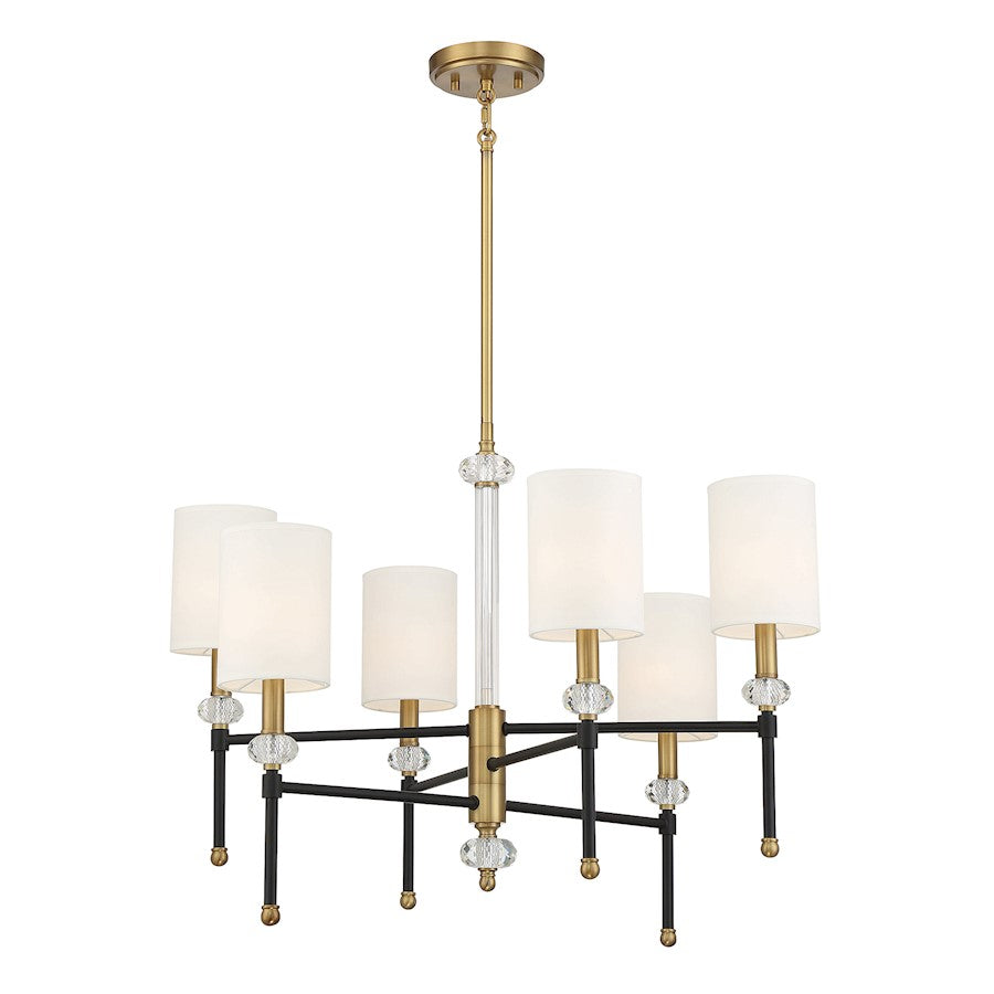 6 Light 20" Chandelier, Black