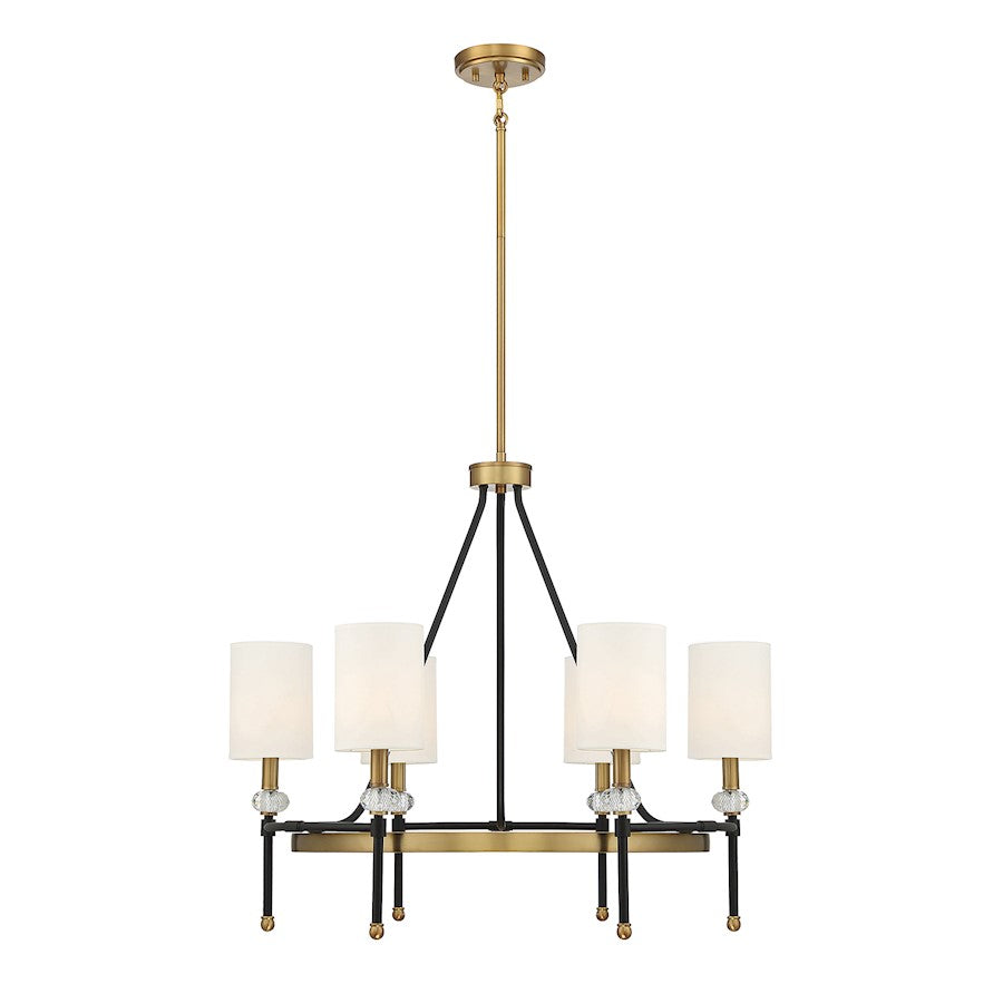 Savoy House Tivoli 6Lt 24" Chandelier, Black/Brass - 1-1893-6-143