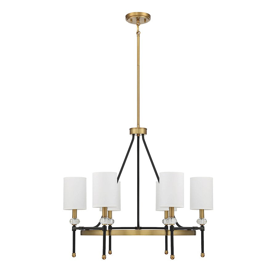 6 Light 24" Chandelier, Black