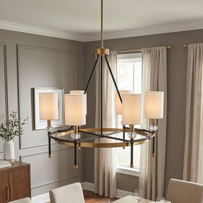 6 Light 24" Chandelier, Black