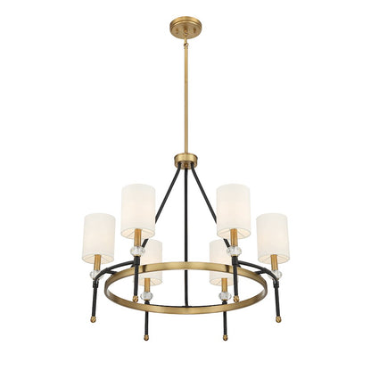 6 Light 24" Chandelier, Black