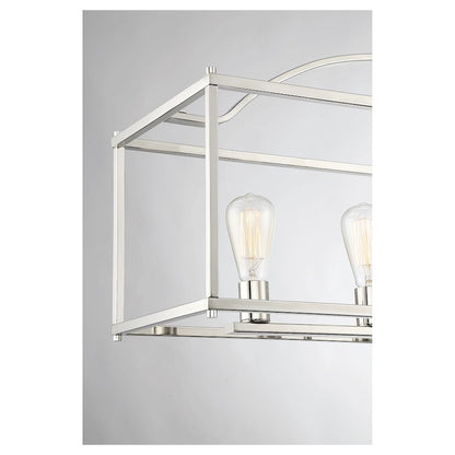 5-Light Linear Chandelier, Polished Nickel