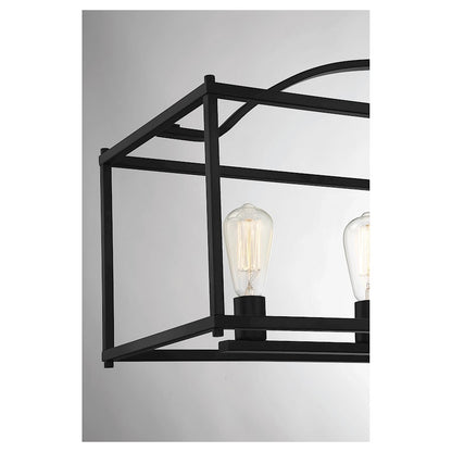5-Light Linear Chandelier, Matte Black