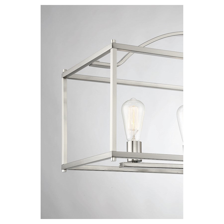 5-Light Linear Chandelier, Satin Nickel