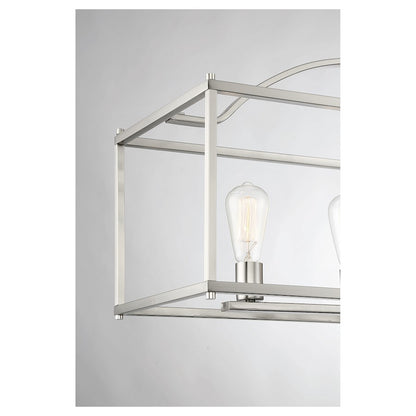 5-Light Linear Chandelier, Satin Nickel