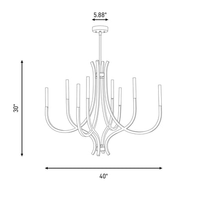 Savoy House Bradford 8Lt Chandelier, Bronze/Clear