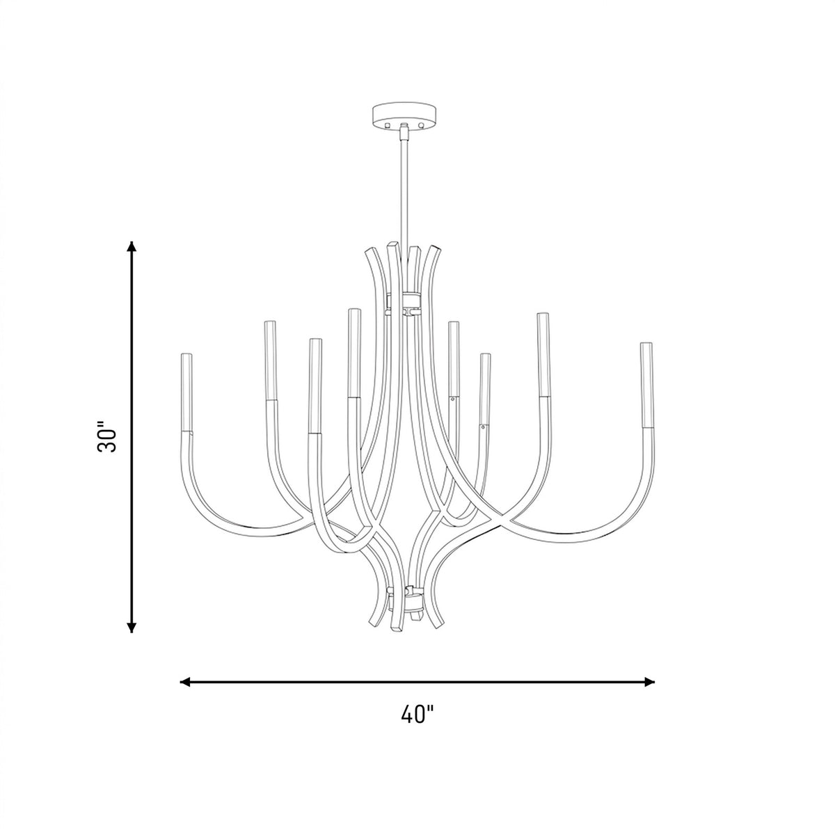 Savoy House Bradford 8Lt Chandelier, Bronze/Clear