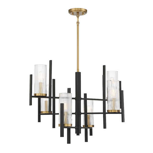 6 Light Chandelier, Black