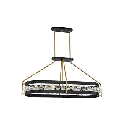 6 Light Chandelier, Black