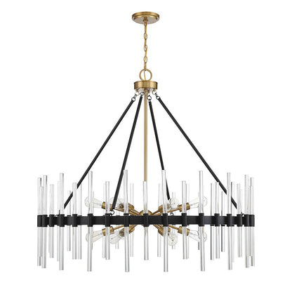 15 Light Chandelier, Warm Brass